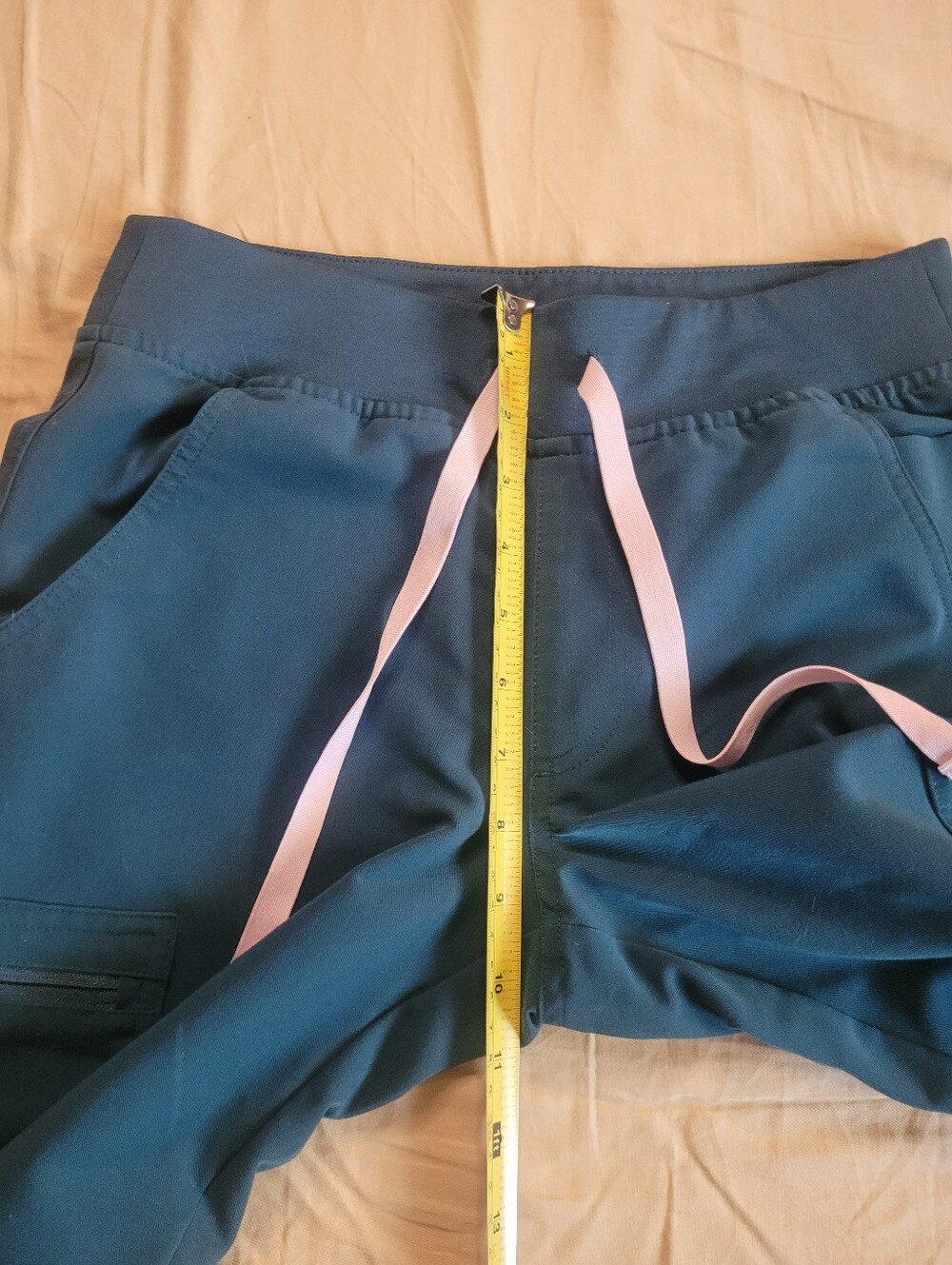 Figs Yola 2.0 Scrub Pants,Caribbean Blue,Yoga Waistband,XS petite - Picture 6 of 16